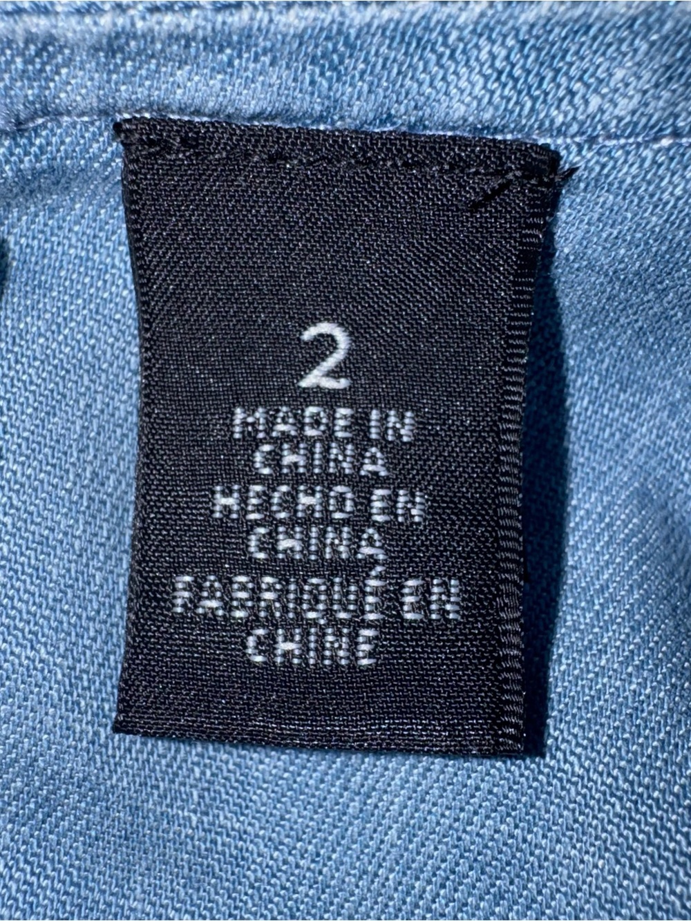 CHICOS Black Label Chambray Blue Duster Open Coat Jacket Western Sz 2 Large - Picture 9 of 13